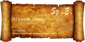Szlovák Emma névjegykártya