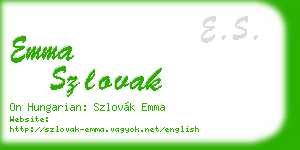 emma szlovak business card