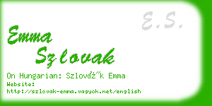 emma szlovak business card